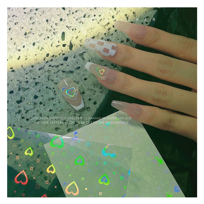 Nhãn Dán Trang Trí Móng Nghệ Thuật Màu Laser Ánh Sao Hoang Dã