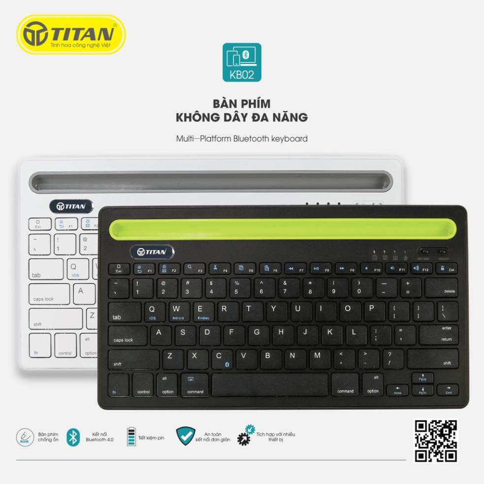 Bàn Phím Bluetooth Titan KB02 (TT-KB02) - Bảo hành 12 tháng 1 đổi 1