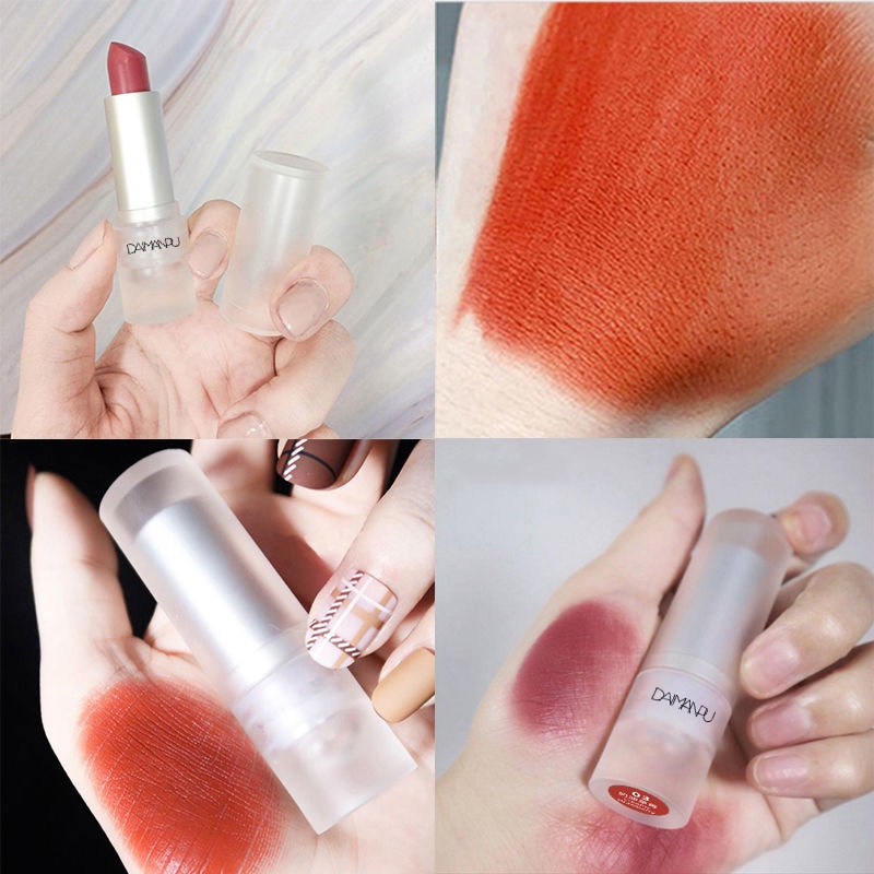 [Hàng mới về] Son môi DAIMANPU 9 màu tùy chọn thiết kế vỏ hình viên đá trong suốt độc đáo