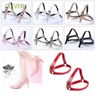 Clever Mới Gói Dây Giày Có Thể Điều Chỉnh Giày Cao Gót Giữ Mắt Cá Chân Dây Buộc Giày Nữ Đầu Kim Loại Phụ Kiện Giày Dây Giày Chống Trượt Giày Đai