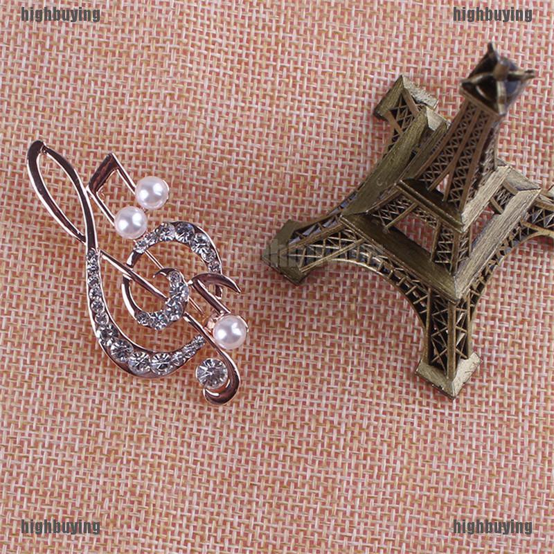 Ghim Cài Áo Hình Nốt Nhạc Đính Đá Nhân Tạo Thời Trang Cho Nữ