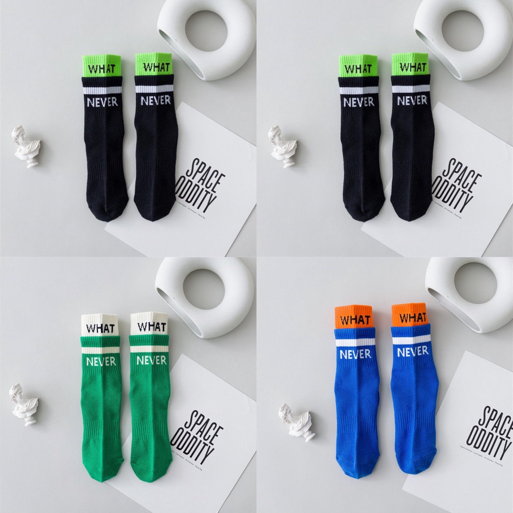 Tất nam nữ cổ cao 5 màu phong cách hàn quốc co dãn thoáng mát chất liệu thấm hút mồ hôi