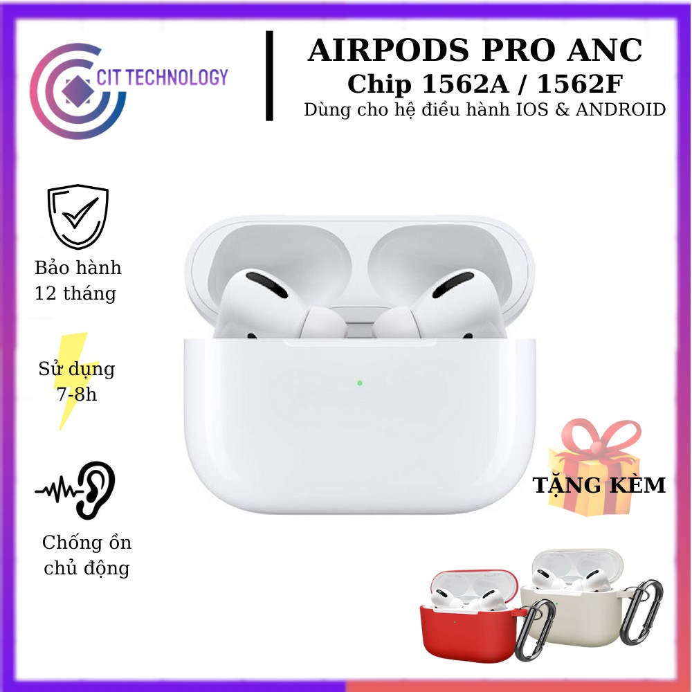 Tai nghe không dây bluetooth Airpods Pro chip 1562A/1562F [1 đổi 1 15 ngày BH 1 năm] xuyên âm,chống ồn chủ động