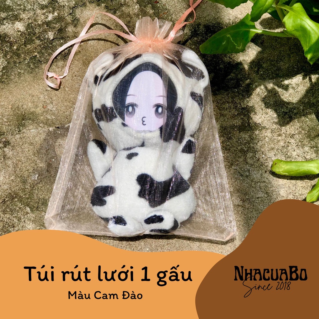 Túi Rút Lưới Màu Cam Đào Đựng Quà Tặng [NhacuaBo_since2018]