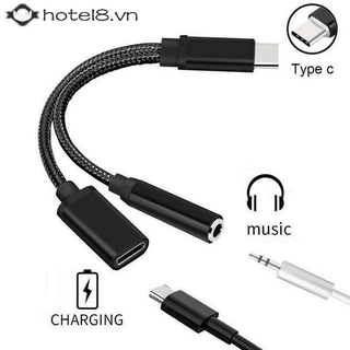 Cáp Sạc Chuyển Đổi USB-C Type C Sang Cổng Aux Âm Thanh 3.5mm Cắm Tai Nghe