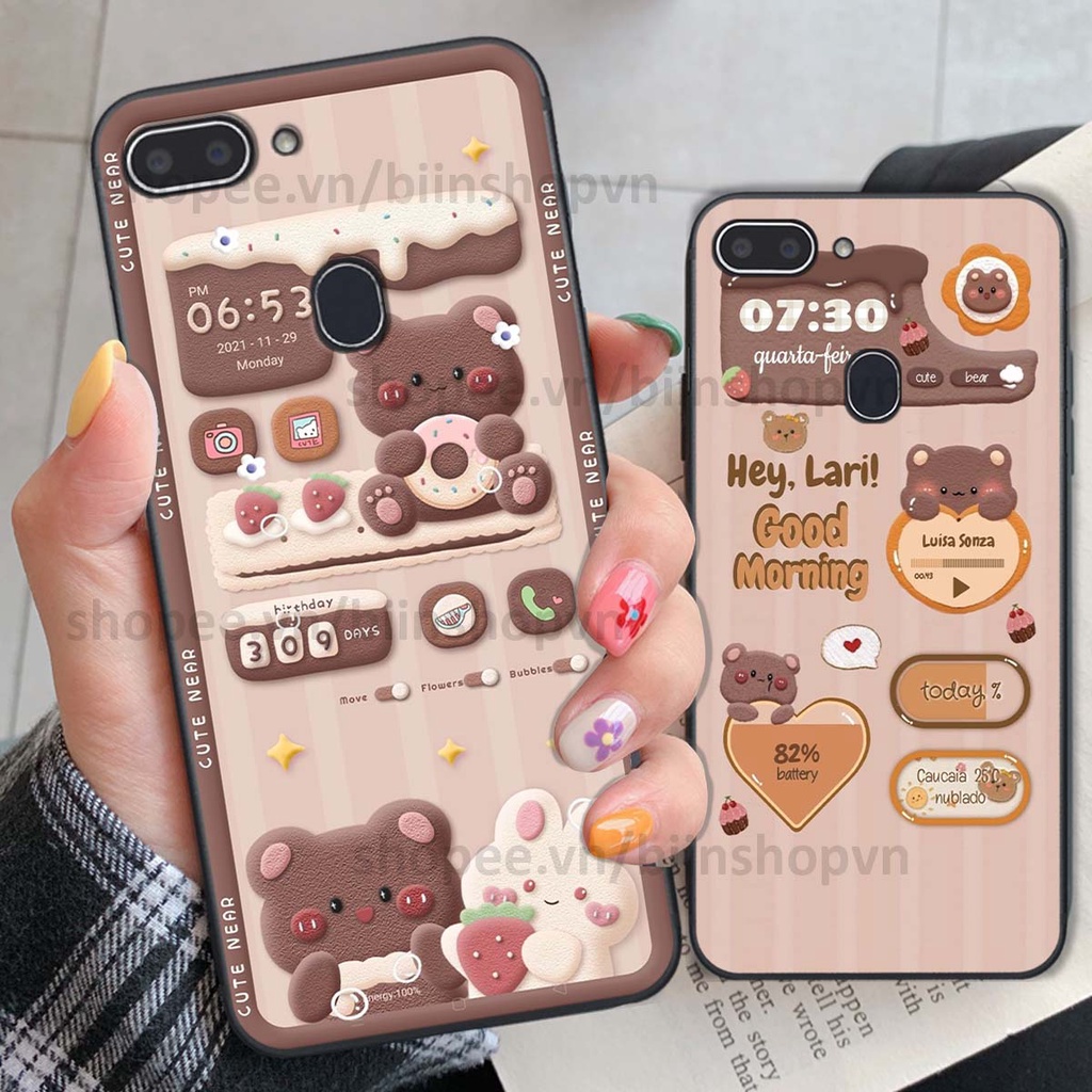 Ốp Realme 1 / 2 in 3D icon gấu nổi siêu xinh, siêu đáng yêu, cá tính phong cách