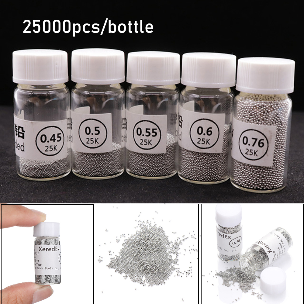 Chai 25000 hạt bóng thiếc 0.25-0.76mm dùng để hàn