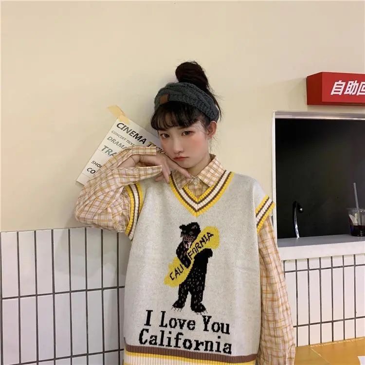 Áo Gile len Thời Trang, Áo len gile Nữ Hàn Quốc Phong Cách Dễ Thương Hàng Chuẩn Quảng Châu | BigBuy360 - bigbuy360.vn