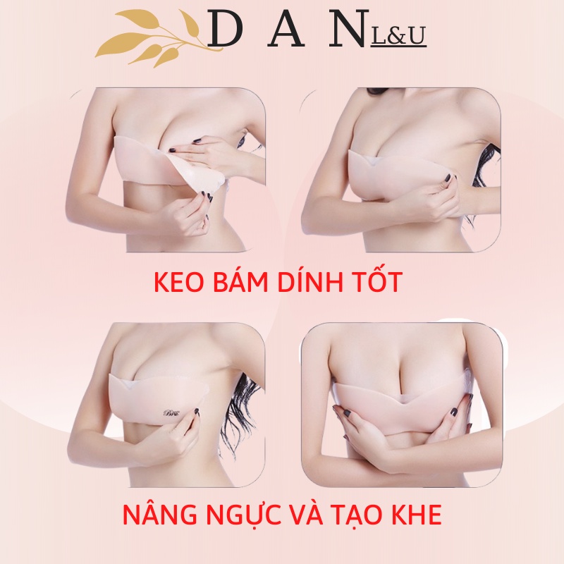 Áo ngực dán bằng silicon không dây nâng ngực tạo khe gợi cảm cho nữ DAN L&amp;U 1601