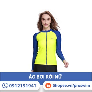 Áo Bơi Dài Tay Kéo Khóa Nữ Sbart 950 Xanh Chuối