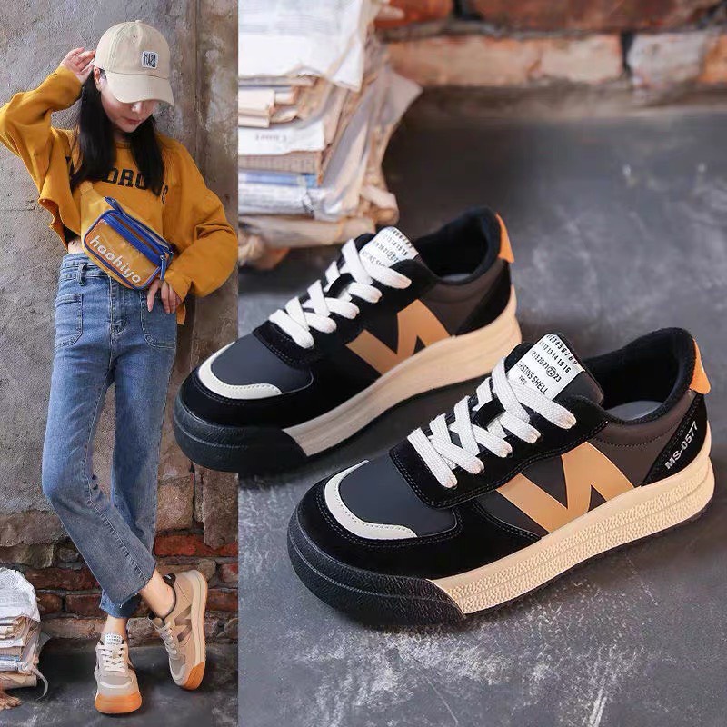 Giày Thể Thao Nữ Đế Bằng Tăng Chiều Cao N, Giày Sneaker Nữ Phong Cách 2022