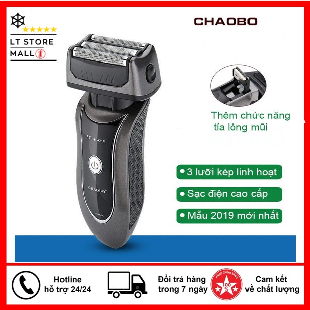 Máy Cạo Râu Chaobo 3 Lưỡi 9300 An Toàn Nhỏ Gọn Dễ Sử Dụng