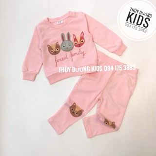 Bộ nỉ Hm mặt thỏ cáo xuất dư cho bé gái