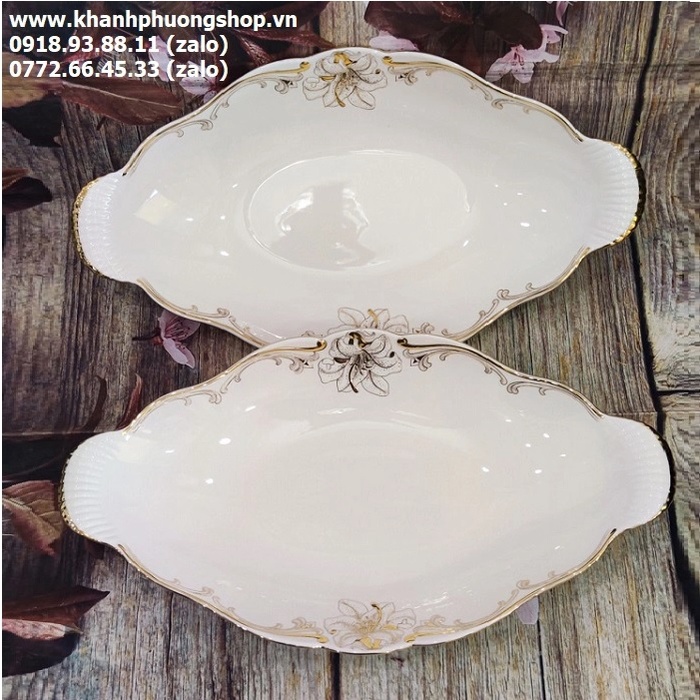 Dĩa thuyền đựng trái cây sứ Minh Long - dĩa thuyền đựng trái cây minh long