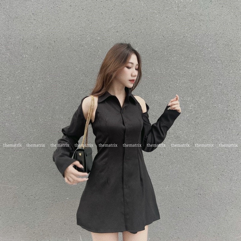 Sơmi dáng dài hở vai myyhaaa  ver 2