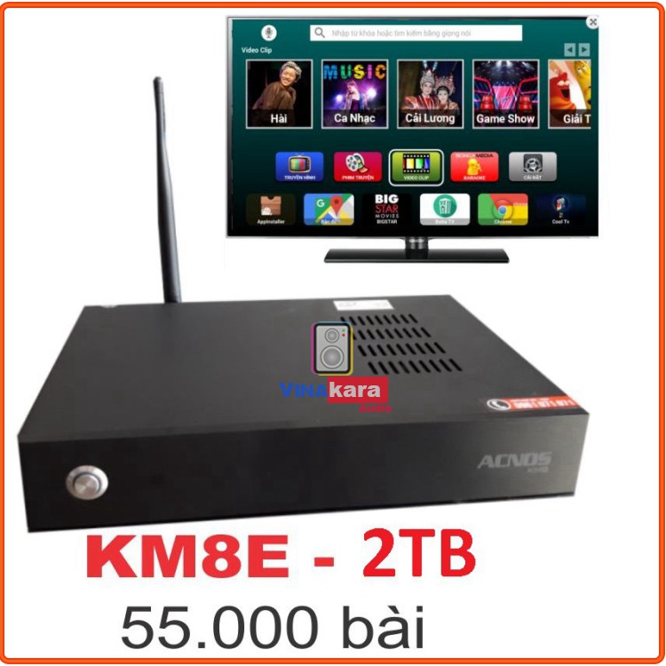 Đầu mini karaoke Wifi độ nét cao KM8E + Ổ cứng 2T đã chép nhạc Chính hãng