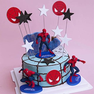 Set 7 người nhện Spiderman trang trí bánh