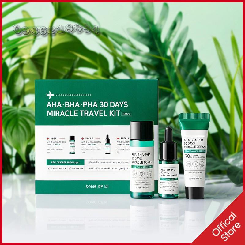 Set mini 3 món cho da mụn Some By Mi AHA- BHA-PHA 30 Days Miracle Travel Kit