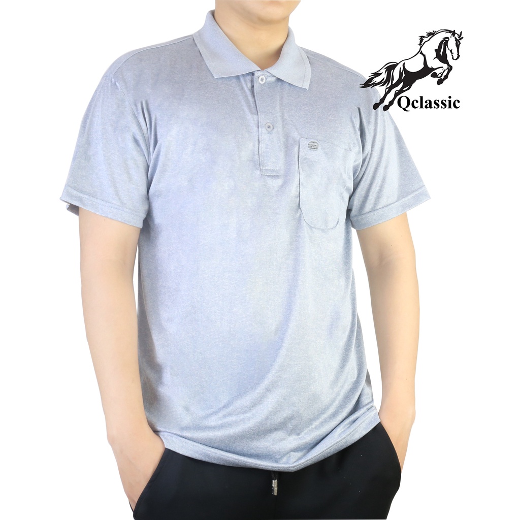 Áo thun nam có cổ trung niên QClassic vải cotton xịn loại áo thun nam cho người lớn tuổi có túi | BigBuy360 - bigbuy360.vn