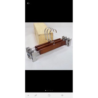 Móc gỗ nâu kẹp quần 10 cay