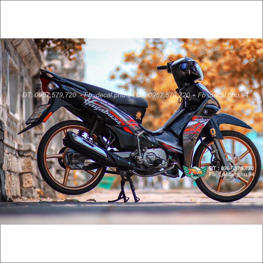 Tem rời xe Sirius Fi đen hayabusa