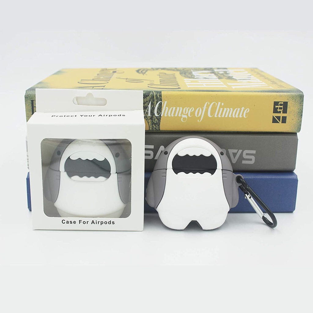 Dễ Thương Vỏ Bảo Vệ Hộp Sạc Tai Nghe Airpods 1 / 2 / 3 Hình Cá Mập Hoạt Hình Đáng Yêu