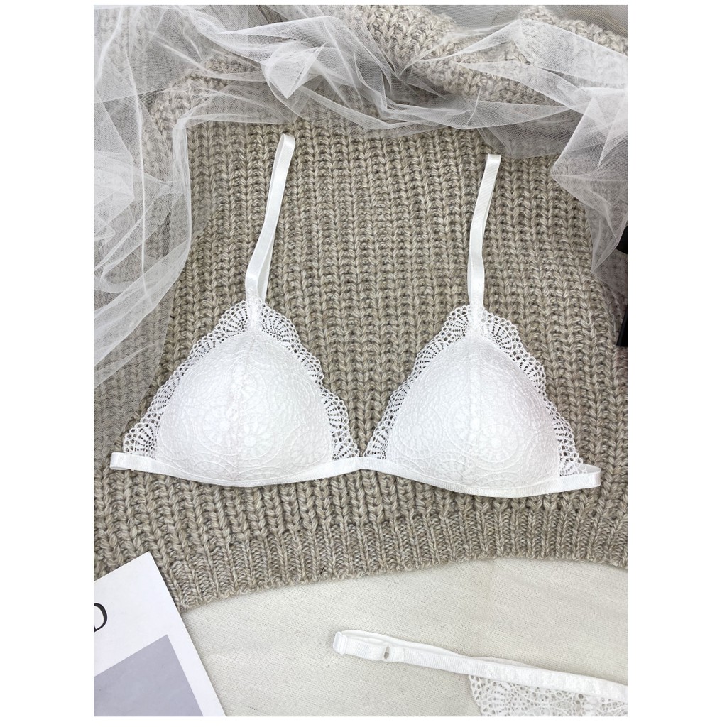 👙 Bra thiết kế 👙 Bộ đồ lót nữ ren sexy trắng đơn giản có mút hàng thiết kế siêu cấp | BigBuy360 - bigbuy360.vn