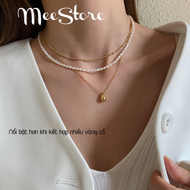 Dây chuyền vòng cổ giọt nước chất liệu bạc 295 Mee Store