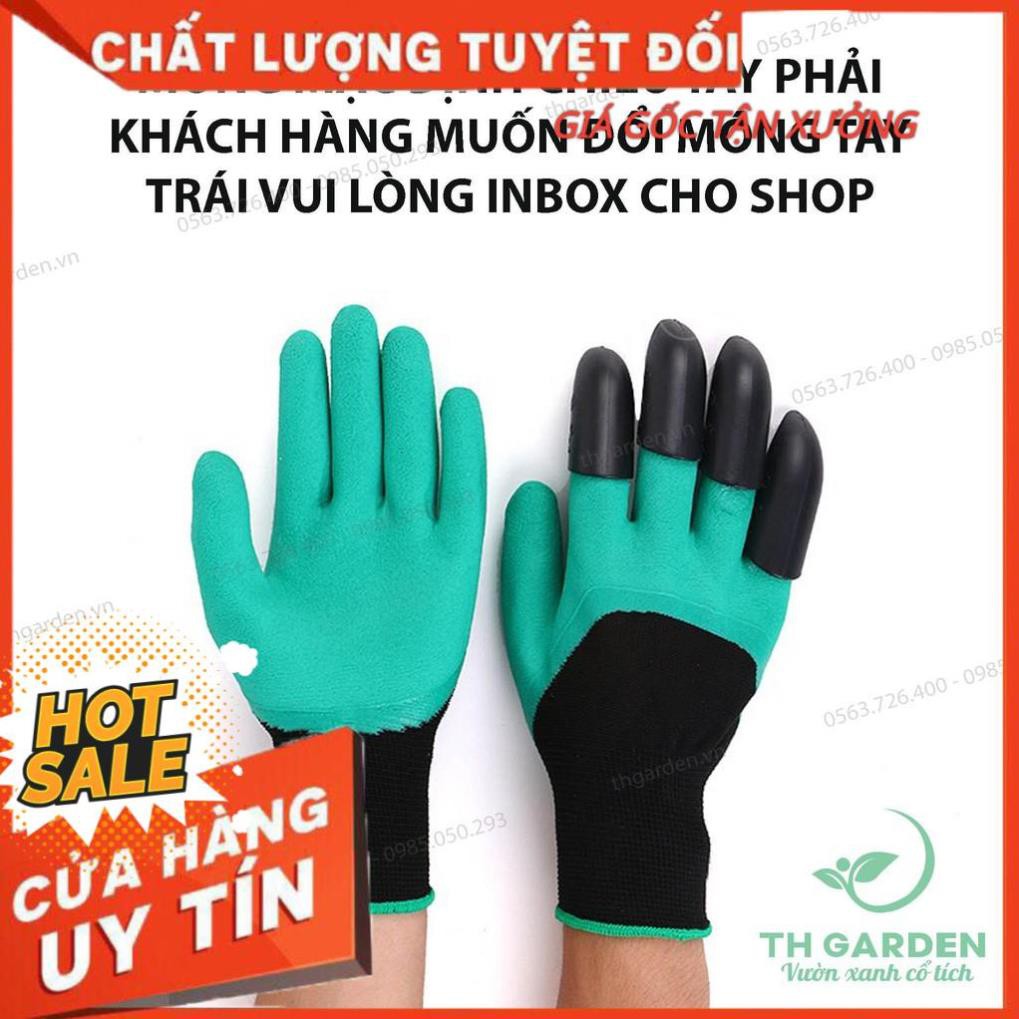 Găng tay làm vườn có móng chuyên dụng dễ dàng đào xới đất chất liệu latex chống thấm nước