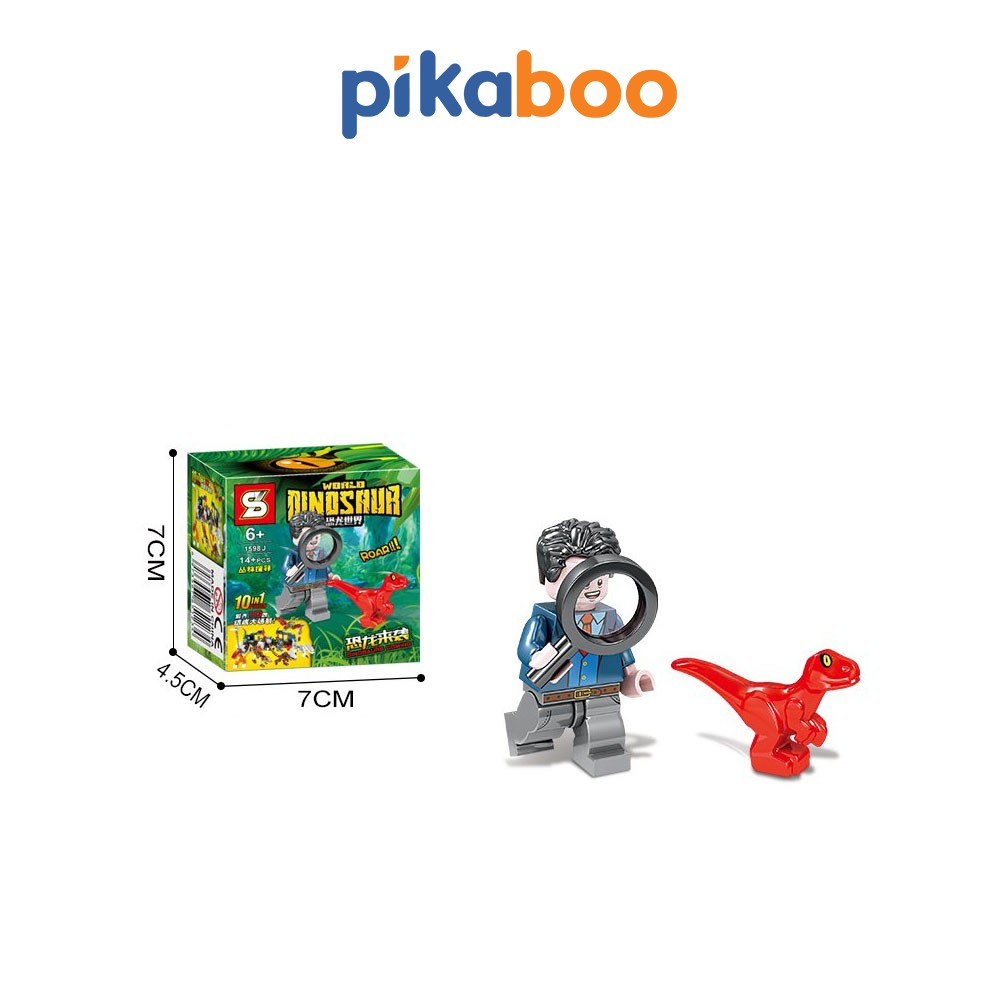 Đồ chơi lắp ráp khủng long 3D mini Pikaboo cho bé trai và bé gái thiết kế nhựa PP an toàn cho bé