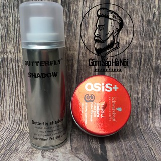 COMBO  Gôm Xịt Tóc Buterfly Shadow Mini + Sáp Vuốt Tóc Osis 3+