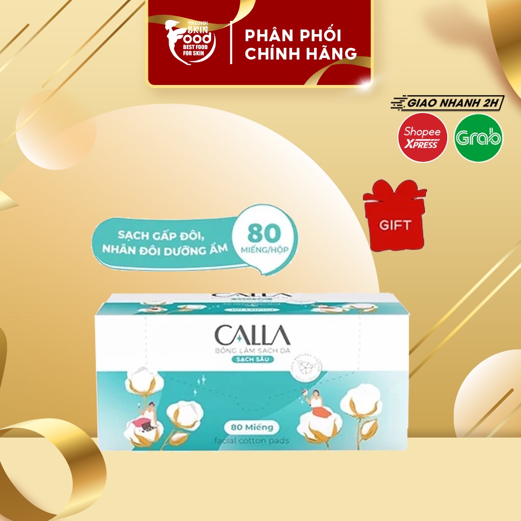 Bông Tẩy Trang Bông Bạch Tuyết Calla Facial Cotton Pads 80 Miếng