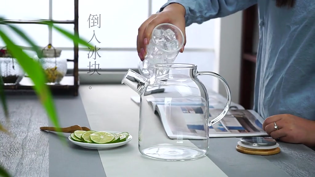 (Giá dùng thử) Bình detox, ấm trà thủy tinh cao cấp, kiểu dáng hiện đại, nắp gỗ | BigBuy360 - bigbuy360.vn