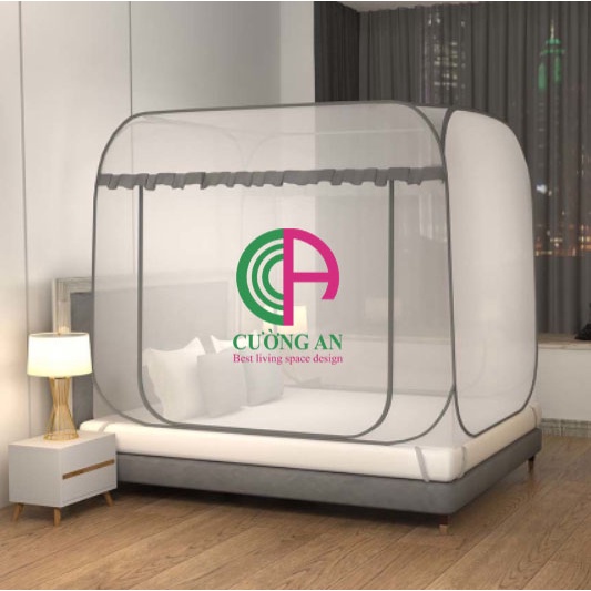 Màn chụp tự bung đỉnh vuông Cường An, mẫu màn chụp bán chạy hiện nay có đủ size 1m2, 1m6, 1m8, 2m2. Bảo hành 12 tháng