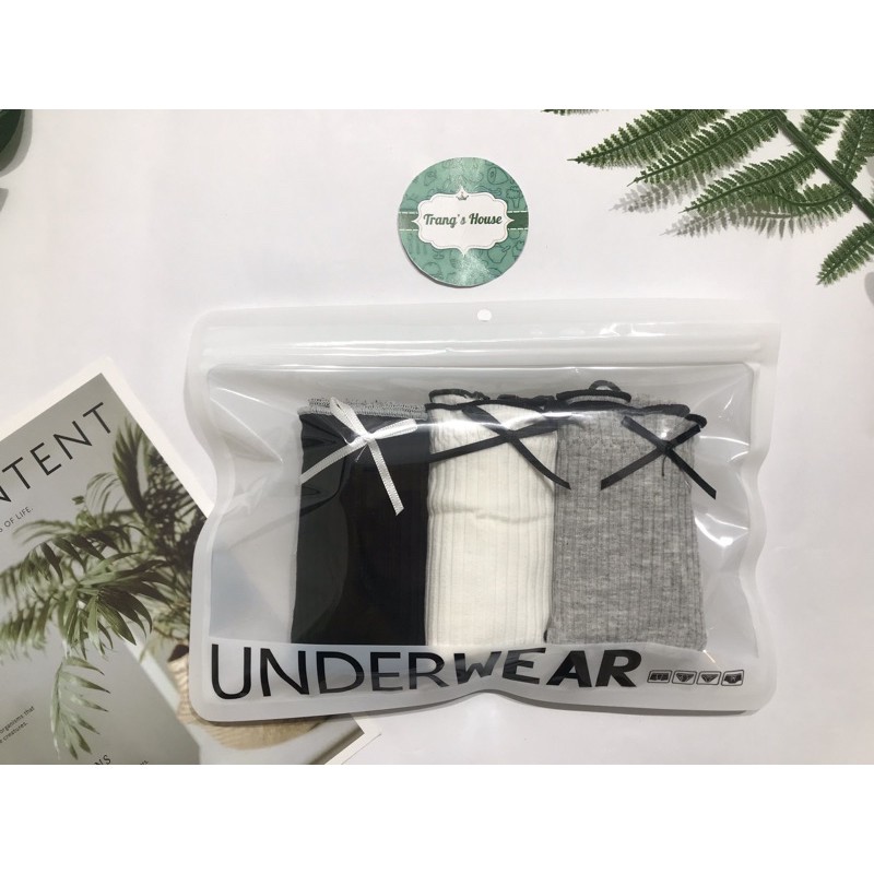 [Set 3 quần] Quần lót nữ cotton viền ren , quần xì kháng khuẩn xuất Nhật co dãn 4 chiều quyến rũ sexy M15 | BigBuy360 - bigbuy360.vn