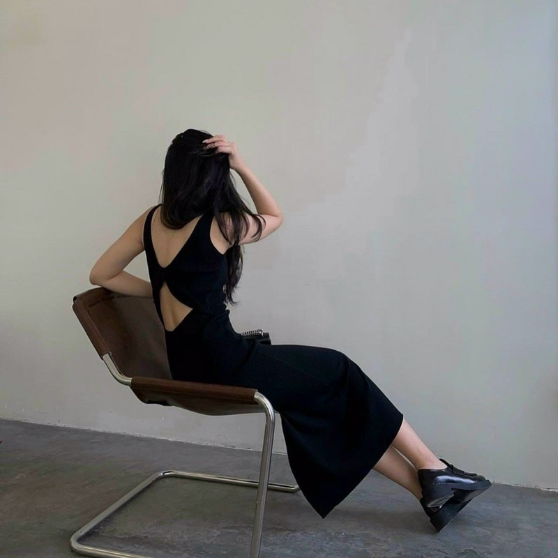 Đầm Thun Xoắn Lưng Mặc 2 Kiểu Nữ Tính D182