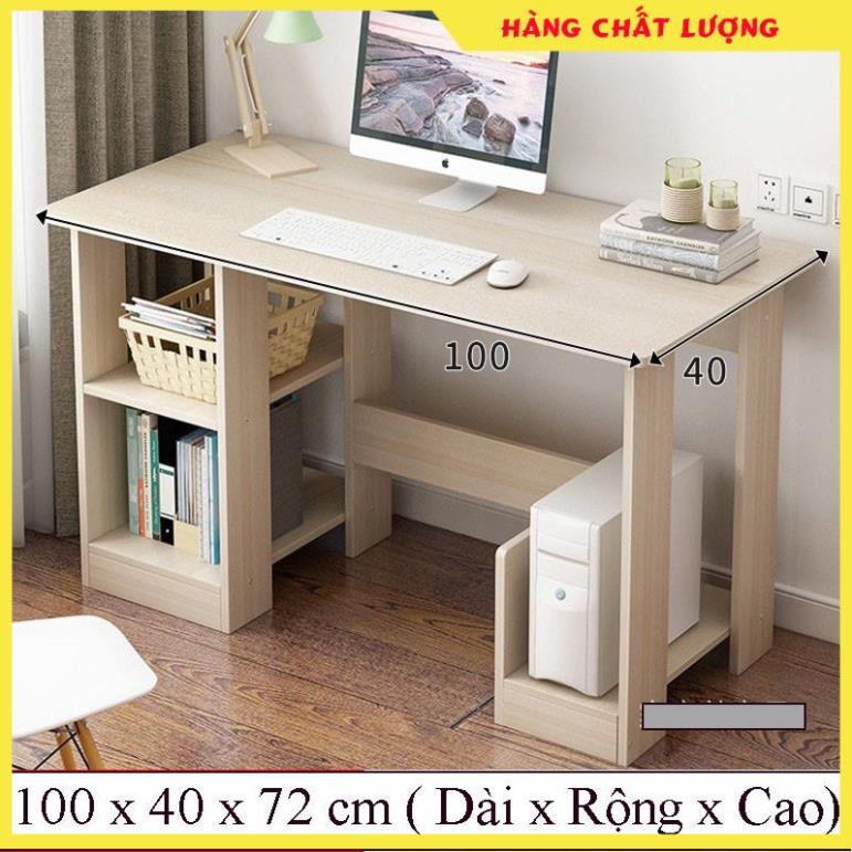 Bàn học bàn làm việc kết hợp kệ sách, cây máy tính 2in1 gỗ MDF nhập khẩu chống ẩm cao cấp dễ dàng lắp ráp