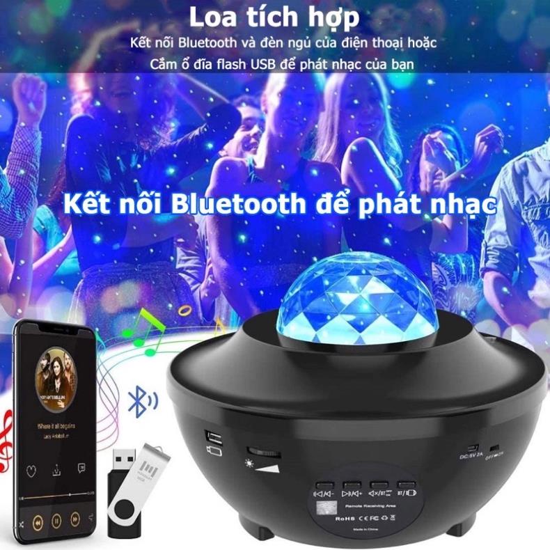Đèn Led Chiếu Sao Galaxy, Mây Thiên Hà Kiêm Loa Bluetooth Phát Nhạt- Đèn Ngủ Led Galaxy Ngàn Sao