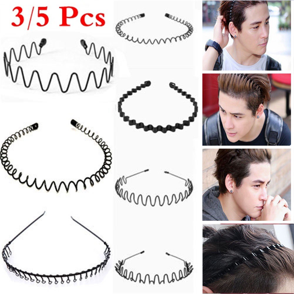Bộ 3/ 5 cài tóc kim loại màu đen phong cách thể thao thời trang năng động dành cho cả nam và nữ