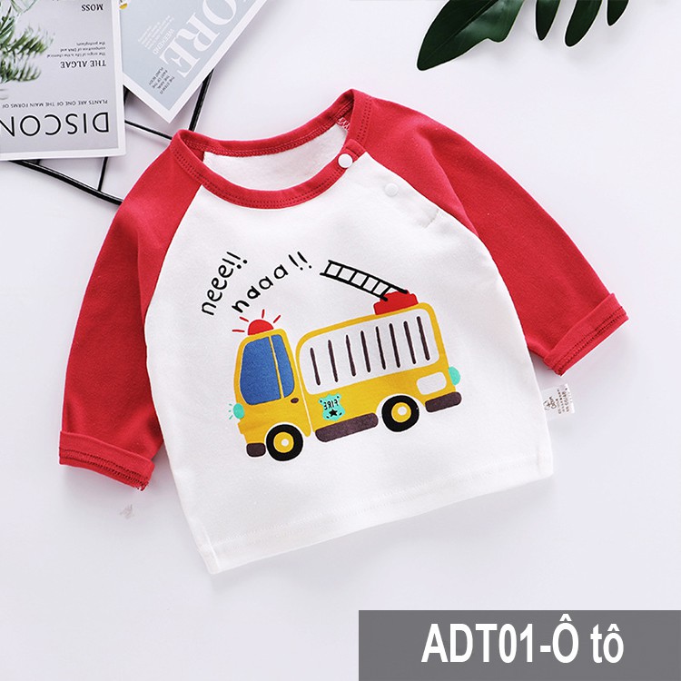 Áo cotton dài tay cao cấp mặc thu đông cho bé trai bé gái ADT01