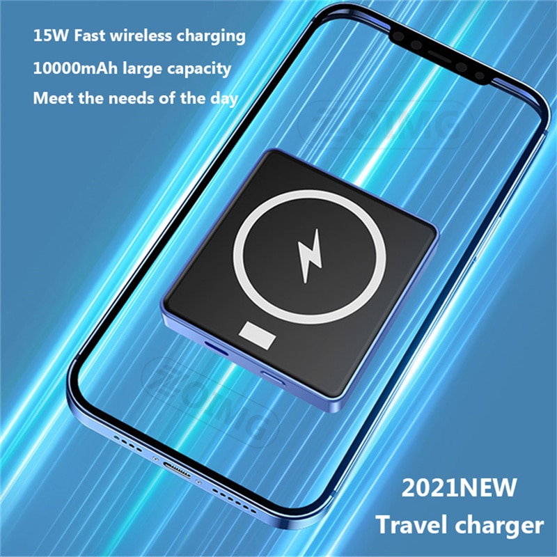 Sạc Dự Phòng ko dây 15w 10000mah Cho ĐT táo 12 12 Pro 12pro Max 12mini