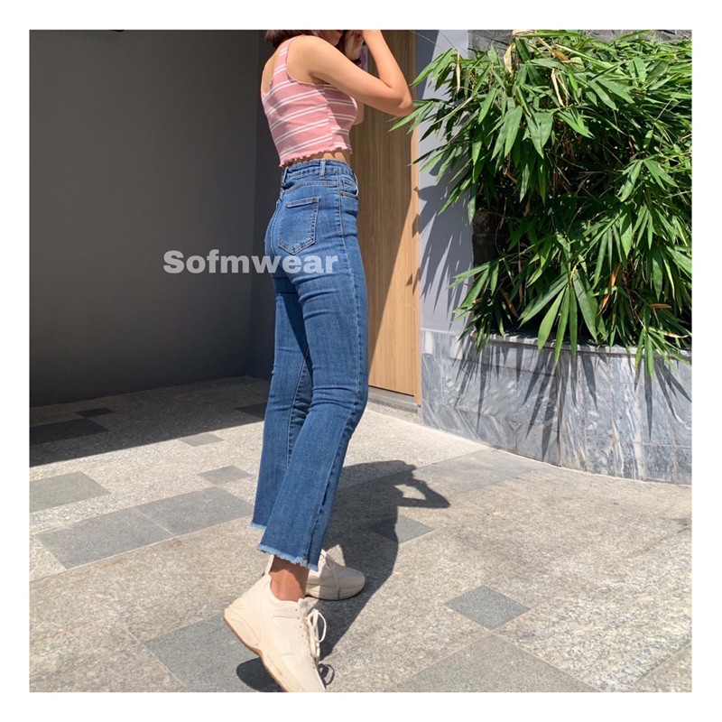 Quần jean nữ ống loe cạp cao 90cm Sofm Wear (L9T) | BigBuy360 - bigbuy360.vn