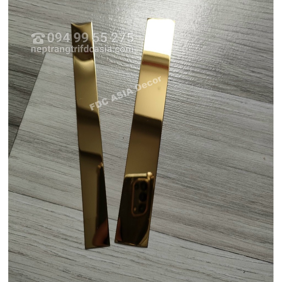 Nẹp Inox 304, Nẹp La Inox 20mm, nẹp la inox vàng gương 20mm-GIÁ 1M