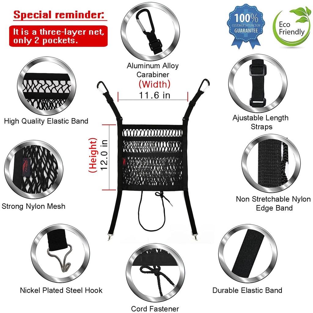 [Mới] Túi Lưới Đựng Thú Cưng Co Giãn Gắn Sau Lưng Ghế Xe Hơi Thông Dụng An Toàn Cho Bé