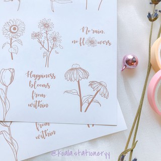 Bullet Journal Sticker - Hoa dại - be