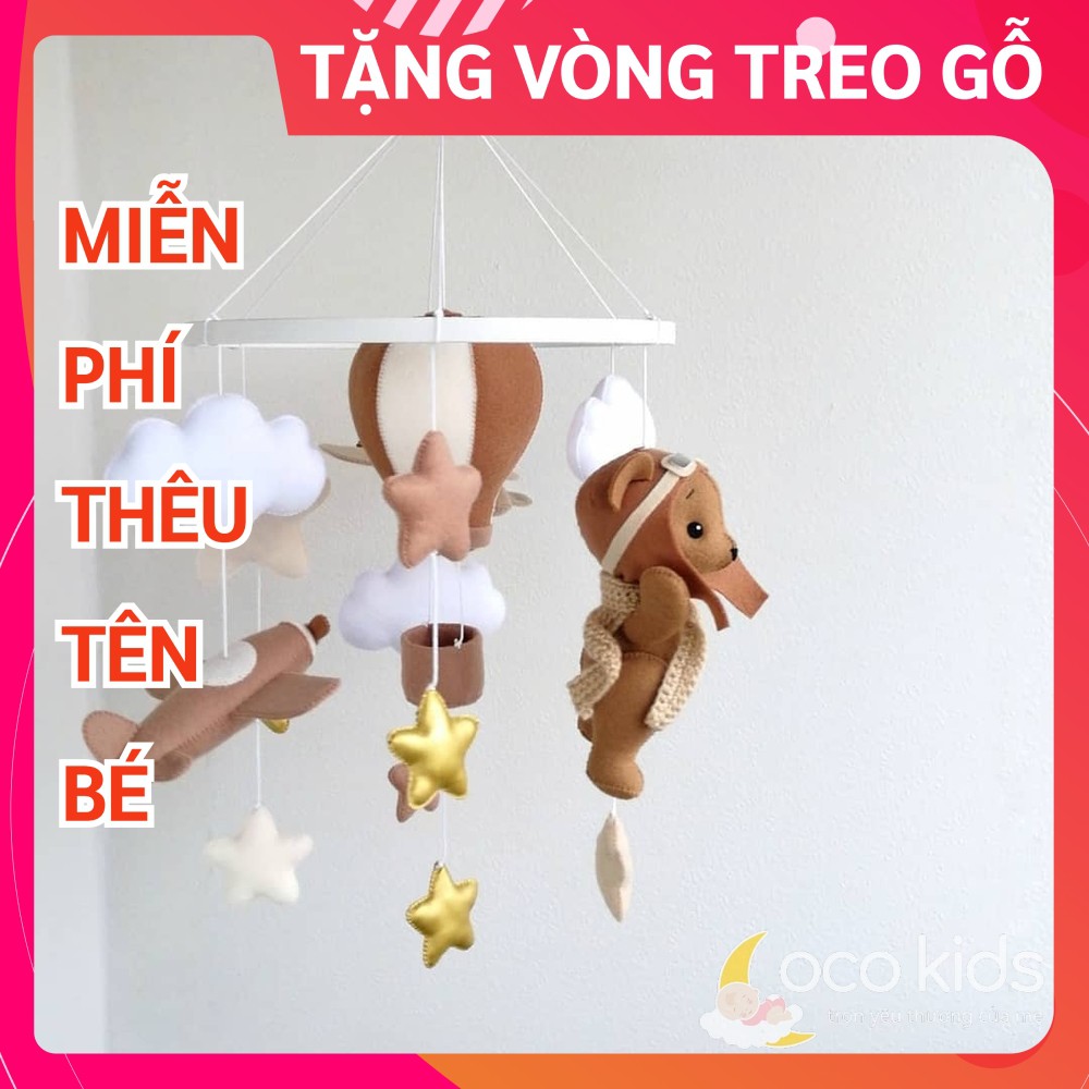 Đồ chơi treo nôi cũi cho bé kích thích thị giác ảnh thật, có nhạc tự xoay mẫu BẦU TRỜI 2