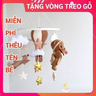 [MIỄN PHÍ THÊU TÊN BÉ] Đồ chơi treo nôi cũi cho bé kích thích thị giác ảnh thật, có nhạc tự xoay mẫu BẦU TRỜI 2