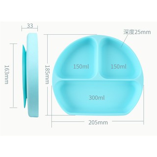 Khay Ăn Dặm Silicon Có Dề Hít Chống Dính Cho Bé