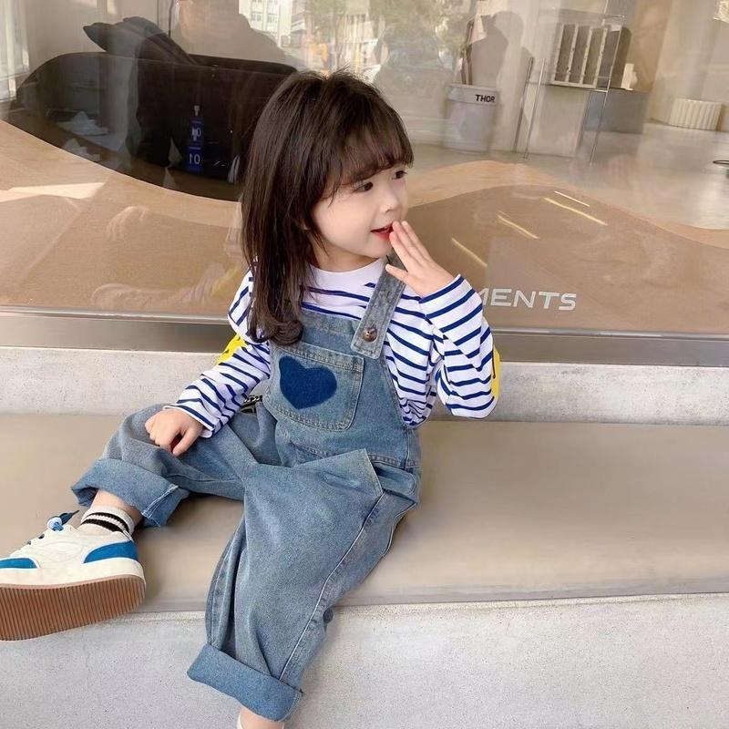 [Babycat] Hàng Có Sẵn Quần Yếm Denim Mùa Thu Phong Cách Nhật Bản Kiểu Mới Hàn Quốc Cho Bé Gái
