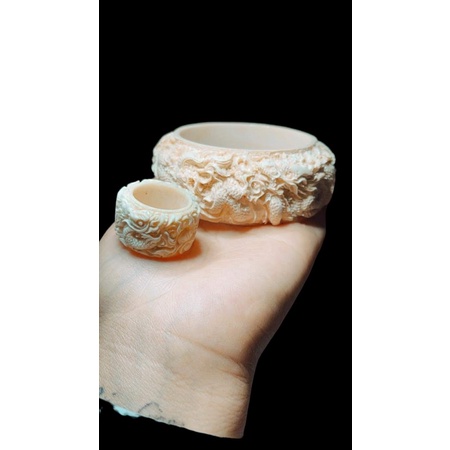 Bộ trang sức xương mỹ nghệ trạm khắc rồng